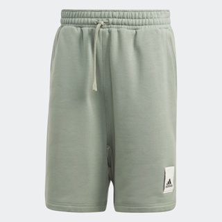 adidas ไลฟ์สไตล์ กางเกงขาสั้นผ้าฟลีซ Lounge ผู้ชาย สีเขียว IA9360