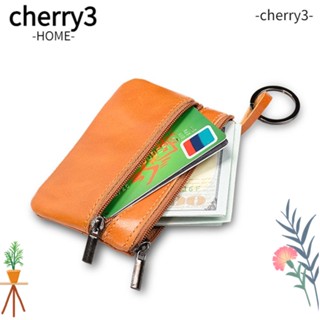 Cherry3 กระเป๋าสตางค์หนัง ใส่บัตร พวงกุญแจ สําหรับผู้หญิง