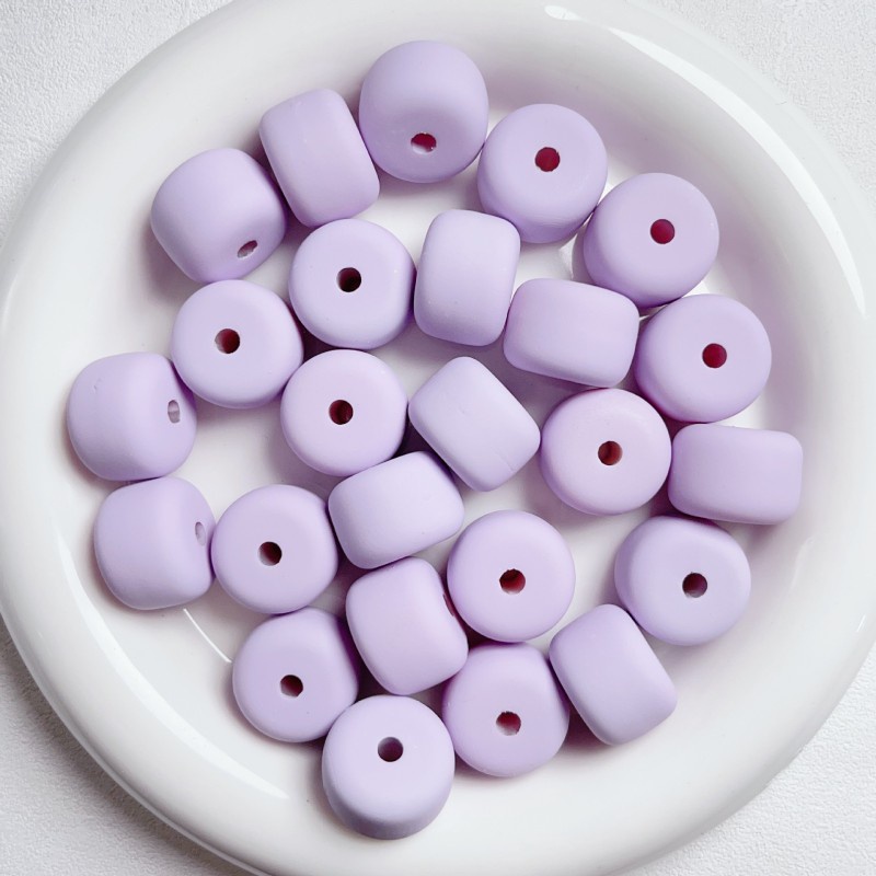 ลูกปัดยาง-สีมาการอง-สําหรับทําเครื่องประดับ-โทรศัพท์มือถือ-diy-10-ชิ้น