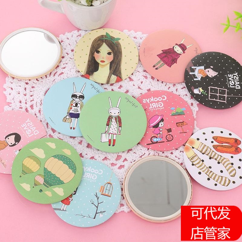 spot-second-hair-korean-cute-makeup-mirror-portable-makeup-mirror-portable-small-mirror-mini-makeup-mirror-small-round-mirror-gift-8-cc