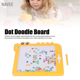 NAVEE Magnetic Dot Drawing Board Dinosaur Shaped Doodle with Pen and Beads Educational Toy