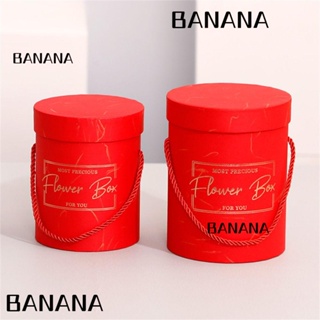 Banana1 กล่องเก็บของ ทรงกลม ลายดอกไม้ สําหรับตกแต่ง