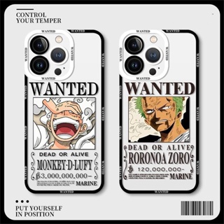 เคสโทรศัพท์มือถือ TPU ใส ลายการ์ตูนอนิเมะ One Piece Luffy Zoro Wanted สําหรับ Samsung Galaxy A24 M23 A04 A04E A03 Core S10 S23 Note 20 Ultra10 Plus Lite