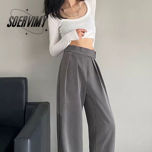 soervimy-กางเกงขายาว-กางเกงเอวสูง-สไตล์เกาหลี-แฟชั่น-2023-new-สวย-พิเศษ-ins-unique-a23l08c-36z230909