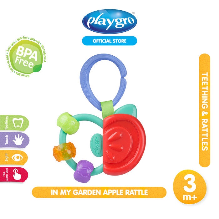 [ใช้ 2 โค้ดลดเพิ่ม] Playgro In My Garden Apple Rattle ยางกัดรูปแอ็ป ...