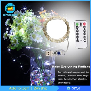 [Almencla1] สายไฟหิ่งห้อย LED ชาร์จ USB กันน้ํา สําหรับตกแต่งคริสต์มาส
