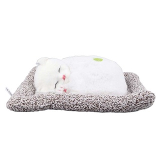  The new simulation cat will call it a cloth mat, cat gray mat, pure white closed eye sleeping cat, plush animal simulation toy gift