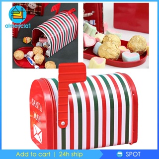[Almencla1] กล่องโลหะดีบุก ลายคริสต์มาส สําหรับใส่คุกกี้ ของขวัญ