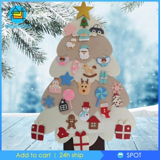 [Almencla1] ต้นคริสต์มาส ผ้าสักหลาด พร้อมเครื่องประดับ ถอดออกได้ DIY สําหรับเด็ก