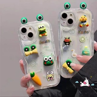 เคสโทรศัพท์มือถือ ขอบโค้ง ลายการ์ตูนกบ แครอท 3D น่ารัก สําหรับ Redmi 12 9 12C 10C 9C NFC A1 10A 10 9A A2 9T Note 11s 12 11 10 8 10s 9 Pro Max Mi 11 12 Lite Poco M3 เคสนิ่ม ลายกบ เป็ด