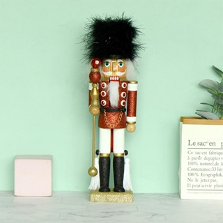 จี้ตุ๊กตาไม้ รูป Nutcracker King Scepter ขนาด 35 ซม. สไตล์วินเทจ สําหรับตกแต่งบ้าน คริสต์มาส