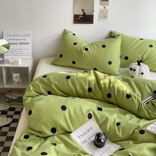 ชุดเครื่องนอน ผ้าปูที่นอน ผ้าห่ม ผ้านวม สีเขียว