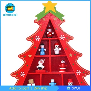[Almencla1] ต้นคริสต์มาส แบบไม้ พร้อมตุ๊กตา สําหรับตกแต่งเทศกาลปีใหม่ ให้เป็นมิตรกับครอบครัว