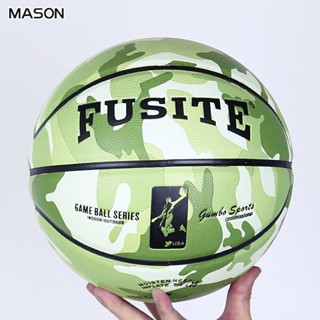 Mason ลูกบาสเก็ตบอล PU ลายพราง ทนต่อการสึกหรอ สําหรับเล่นบาสเก็ตบอล ในร่ม และกลางแจ้ง