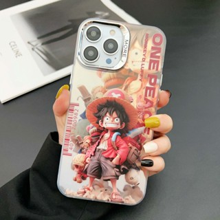 One Piece cartoon เคสไอโฟน11 14 pro max Lufei เคส iPhone 14 แข็งกล้องรูใหญ่แบบนิ่มกันกระแทก กรณีอะคริลิคแข็ง สำหรับ เคส Apple xr iPhone14 13 12 11 Pro max 14Plus เคสไอโฟน11 เคสi11 14 Pro Max xr case