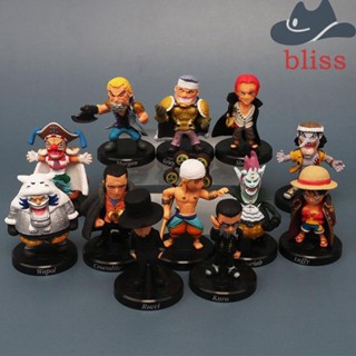 Bliss ตุ๊กตาฟิกเกอร์ PVC รูปการ์ตูน Luffy Shanks Crocodile Sabo ขนาดเล็ก ของเล่นสําหรับเด็ก