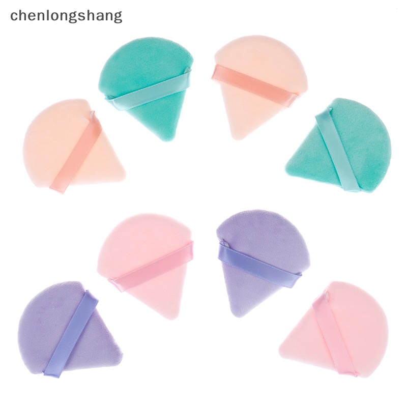 chenlongshang-พัฟฟองน้ําแต่งหน้า-ทรงสามเหลี่ยม-ผ้ากํามะหยี่-2-ชิ้น