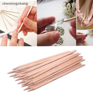 Chenlongshang แท่งไม้ สีส้ม สําหรับกําจัดหนังกําพร้า ตกแต่งเล็บ 100 ชิ้น EN