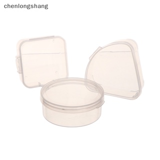 Chenlongshang กล่องพลาสติกใส ทรงสามเหลี่ยม ทรงกลม ทรงสี่เหลี่ยม สําหรับใส่พัฟฟองน้ํา เครื่องสําอาง แบบพกพา เดินทาง EN