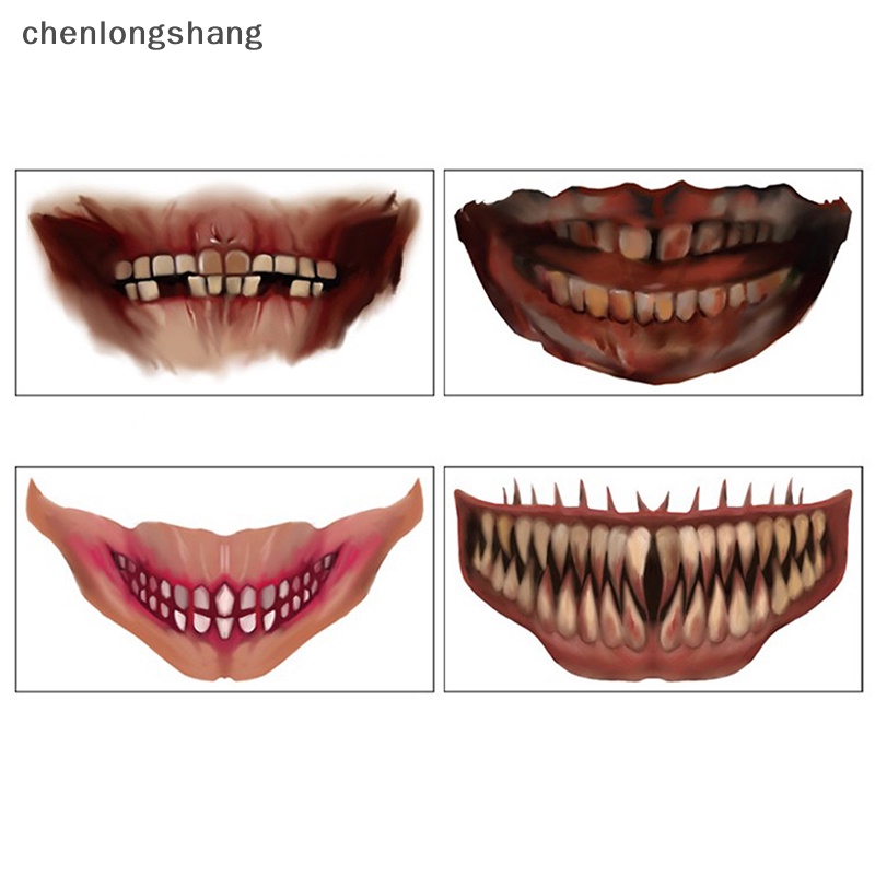 chenlongshang-สติกเกอร์รอยสัก-ปากใหญ่-ลายฮาโลวีน-diy-1-แผ่น-en