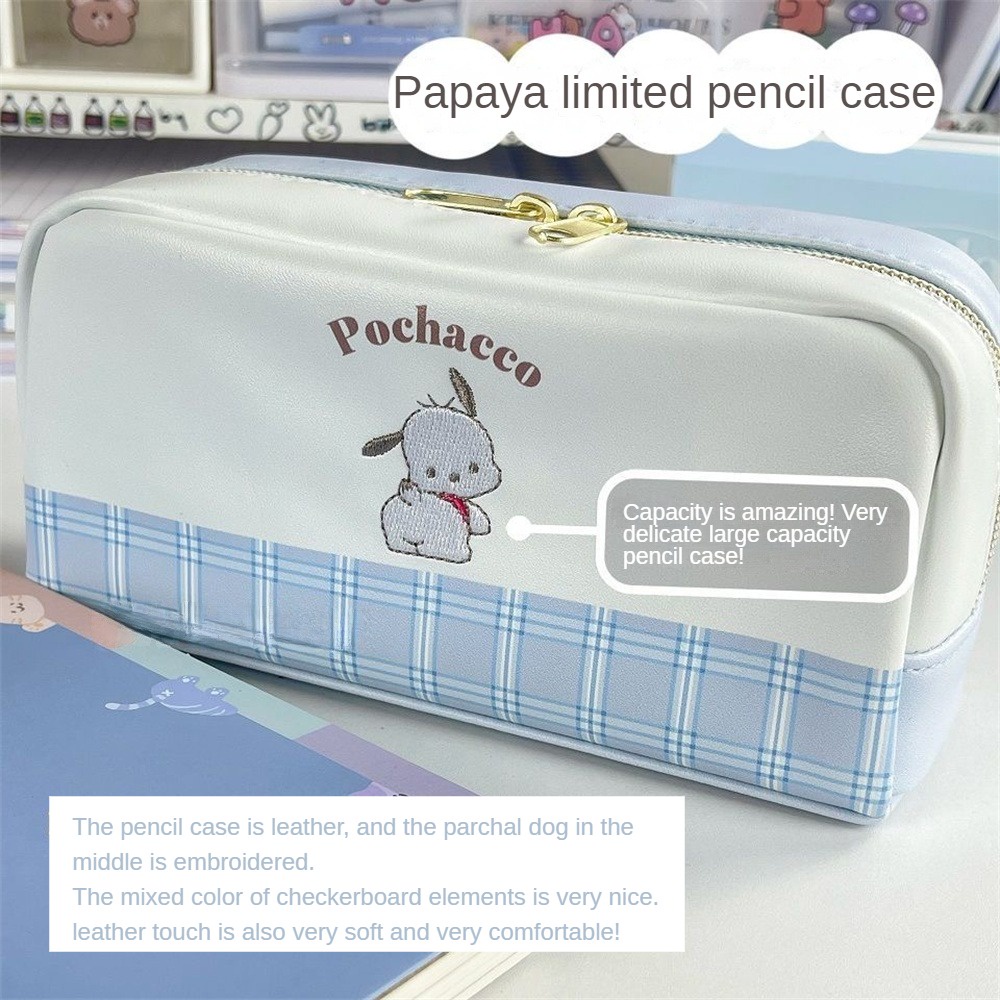 ปากกาหนังปัก-sanrio-ที่สร้างสรรค์-เคส-pochacco-cinnamoroll-มูลค่าสูง-กระเป๋าดินสอ-ความจุขนาดใหญ่-หลายชั้น-กระเป๋าเครื่องเขียนนักเรียน-cod