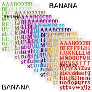 Banana1 สติกเกอร์ตัวอักษรกลิตเตอร์ 8 สี 1 นิ้ว 8 แผ่น สําหรับตกแต่งงานหัตถกรรม