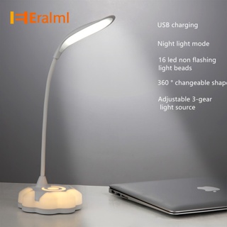 Eralml โคมไฟตั้งโต๊ะ Led 600mAh ปรับได้ ชาร์จ Usb ประหยัดพลังงาน ถนอมสายตา โคมไฟเรียน ไฟกลางคืน