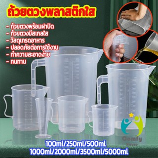 Comfy เหยือกตวง ทนความร้อนได้ดี ถ้วยตวงพลาสติก พร้อมฝาปิด Measuring cup with lid