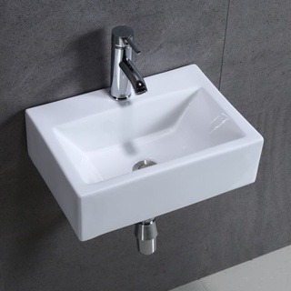 อ่างล้างหน้าเซรามิกทรงสี่เหลี่ยมแบบแขวน25*36*10(Hanging basin )