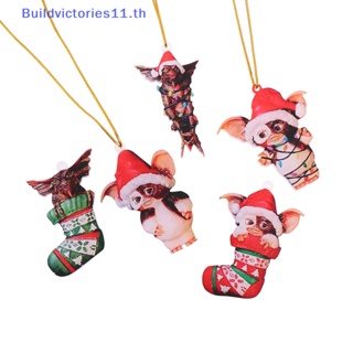 Buildvictories11 Gremlins Gizmo In Santa หมวกแขวน เครื่องประดับ อะคริลิค ลายลูกสุนัขน่ารัก สําหรับเทศกาลคริสต์มาส
