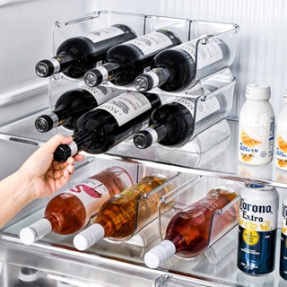 COD ที่วางขวดน้้ำพลาสติก วางซ้อนกันได้ กล่องเก็บของในตู้เย็นในครัว ที่จัดระเบียบไวน์และขวดน้ำ