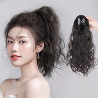 High ponytail clip imitation hair online celebrities Korean long hair natural seamless short style cloud perm can tie braids