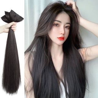 New style wig female long hair wig invisible patch three-piece simulation trackless direct hair reissue receiving piece