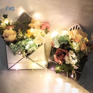 Fhs กล่องของขวัญ กล่องบรรจุภัณฑ์ แบบพับได้ ลายดอกไม้ สีขาว สําหรับใส่ซองจดหมาย วันครู