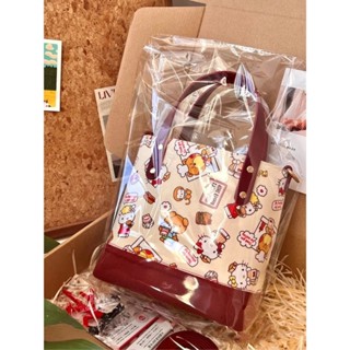 กระเป๋าสะพายไหล่ กระเป๋าช้อปปิ้ง ทรงโท้ท ขนาดใหญ่ จุของได้เยอะ ลาย Hello Kitty แบบพกพา แฟชั่นสําหรับสตรี