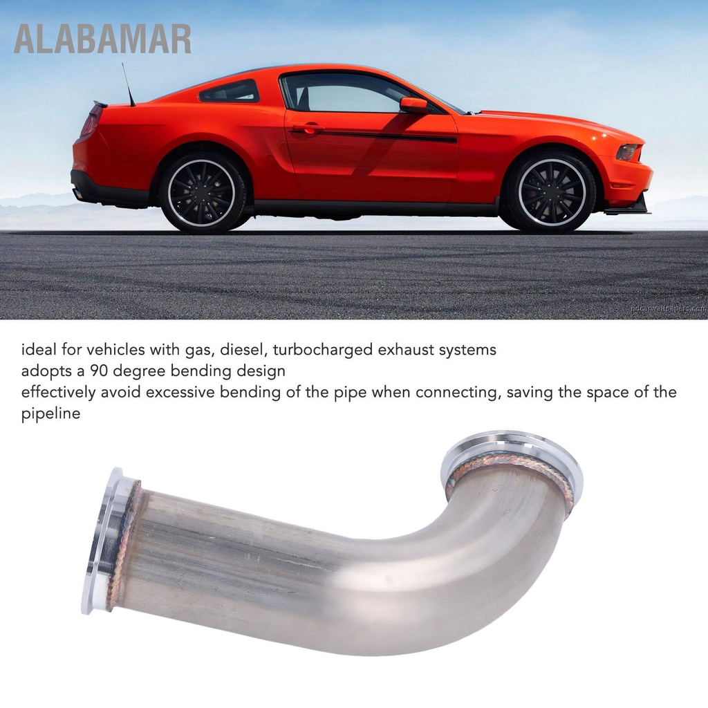 alabamar-2-5in-turbo-exhaust-v-bend-flange-สแตนเลส-charger-90-องศา-clamp-บนท่อข้อศอกสำหรับแก๊สดีเซล-turbocharged-รถ