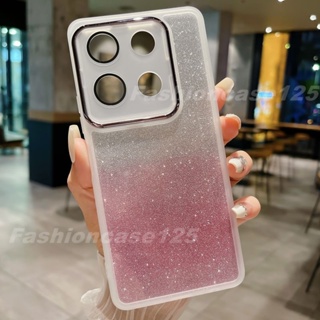 เคสโทรศัพท์ซิลิโคน TPU แบบนิ่ม กันกระแทก ป้องกันเลนส์กล้อง แต่งกลิตเตอร์ ไล่โทนสี สําหรับ Infinix Note 30 Hot 30i Note30 Note30i Hot30 Hot30i 5G 4G