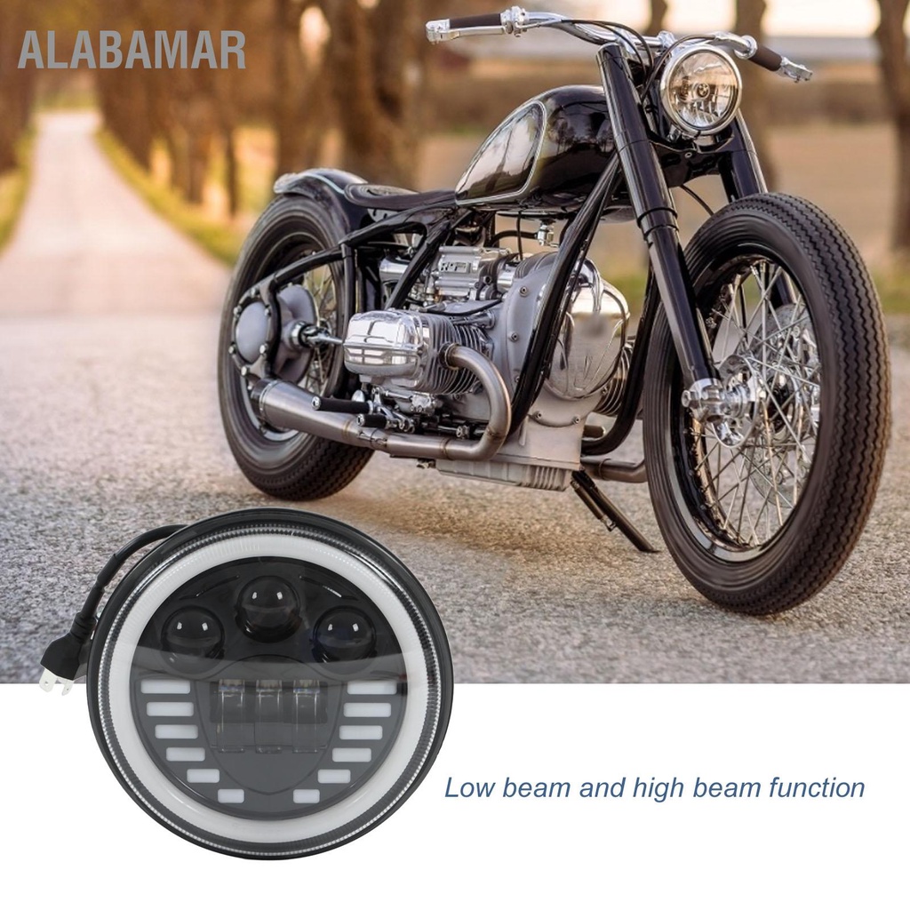 alabamar-7inรถจักรยานยนต์ledแองเจิลตาไฟหน้าสูงต่ำbeamแสงสีขาวกันน้ำuniversal-modification