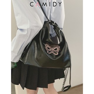 Camidy สไตล์เกาหลีปักผีเสื้อของผู้หญิงไหล่เดียวใหม่กระเป๋าเป้สะพายหลังโซ่กระเป๋าถือความจุขนาดใหญ่เกรดนักเรียน
