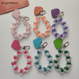 Brightmoon คริสตัล หัวใจรัก แหวนแขวน สําหรับสายคล้องโทรศัพท์มือถือ สายคล้องคอ สร้อยข้อมือ ป้องกันการสูญหาย สําหรับโทรศัพท์มือถือ พวงกุญแจ โซ่โทรศัพท์มือถือ ดี