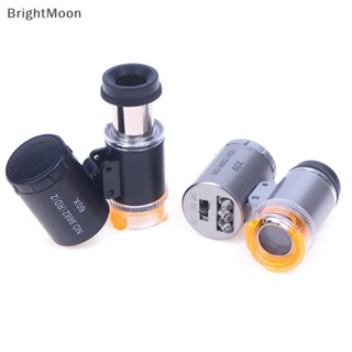 Brightmoon กล้องจุลทรรศน์แว่นขยาย 60x พร้อมไฟ LED 3 ดวง ขนาดเล็ก สําหรับตรวจวิทยาศาสตร์เด็ก