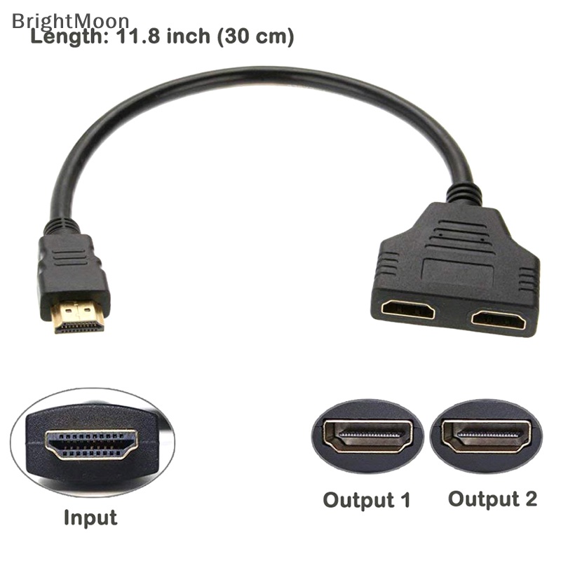 brightmoon-สายเคเบิลอะแดปเตอร์แยก-hdmi-ตัวผู้-1080p-เป็น-hdmi-ตัวเมีย-1-เป็น-2-ทาง-รองรับทีวีสองเครื่องในเวลาเดียวกัน