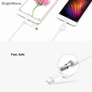 Brightmoon 2 in 1 สายชาร์จ Micro USB Type C ชาร์จเร็ว สําหรับโทรศัพท์มือถือ 30 ซม. 1 ม.