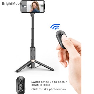 Brightmoon ไม้เซลฟี่ซ่อนบลูทูธ ขาตั้งกล้องไร้สาย แบบพับได้ พร้อมชัตเตอร์บลูทูธ Monopod สําหรับโทรศัพท์มือถือ