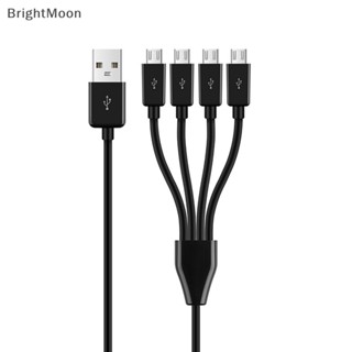 Brightmoon สายชาร์จแยก Micro USB เป็น USB 4 พอร์ต 0.5 ม. สําหรับสมาร์ทโฟน แท็บเล็ต