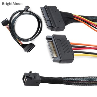 Brightmoon สายเคเบิลพาวเวอร์ซัพพลาย 12G Mini SAS HD เป็น U.2 36P SFF-8643 เป็น SAS U.2 SFF-8639 0.5 ม. 1 ม. พร้อม 15Pin SATA สําหรับ U.2 SSD Nice