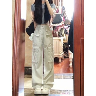 🍋 Cargo Pants กางเกงคาร์โก้ผู้หญิง สไตล์อเมริกัน กางเกงเอวสูง ใส่แล้วดูผอม