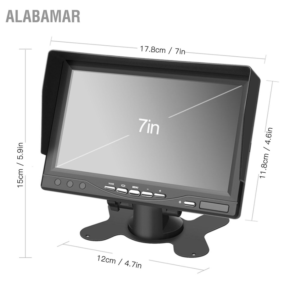 alabamar-ชุดจอภาพด้านหลัง-7-นิ้วหน้าจอ-ips-pal-ntsc-รูปแบบ-dc-9-35v-ที่จอดรถย้อนกลับชุดสำหรับรถบรรทุกรถพ่วง-rv-pickups