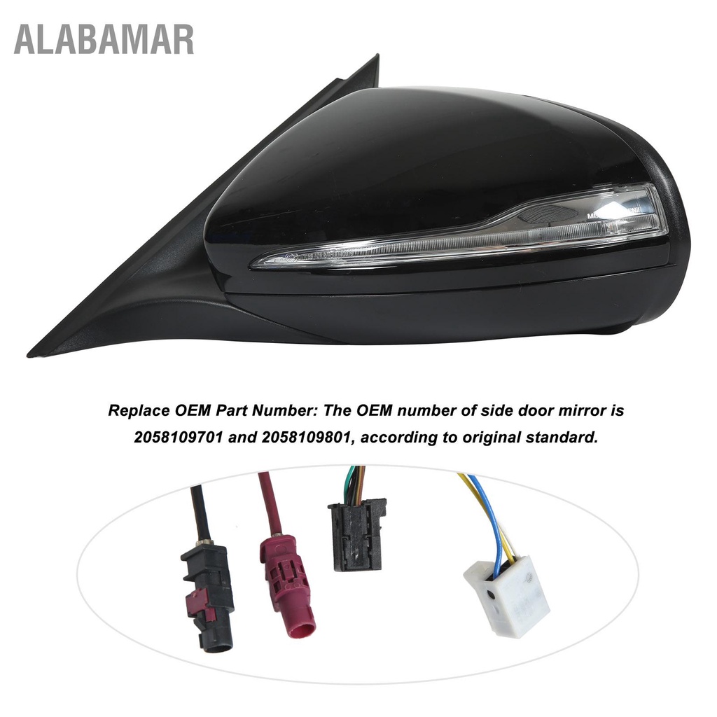 alabamar-2pcs-ด้านหลังดูกระจก-assembly-2058109701-อุ่นกระจกมองข้างด้านข้างสำหรับ-mercedes-benz-c-class-w205-2014-2020
