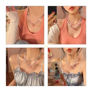 Flgo สร้อยคอโชคเกอร์ จี้ลูกปัดผีเสื้อ หรูหรา สําหรับผู้หญิง